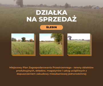Ślesin &ndash; Sprzedam działkę budowlaną