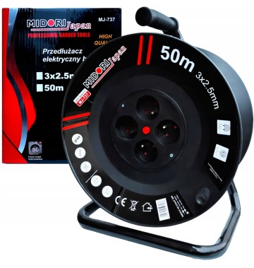 PRZEDŁUŻACZ BĘBNOWY 50m NA SOLIDNYM METALOWYM STELAŻU