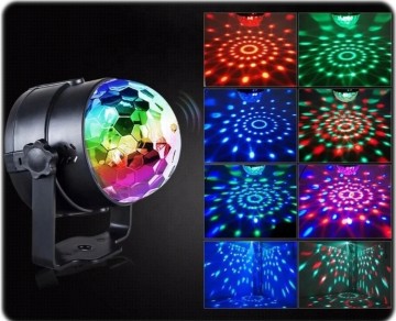 PROJEKTOR LASEROWY DISCO KULA RZUTNIK LED +PILOT Kolorowy pr