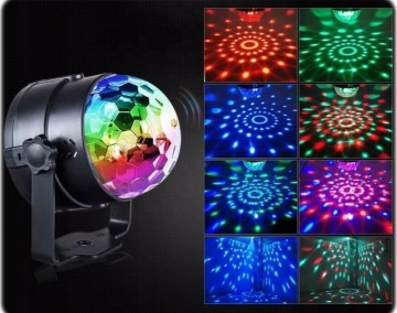 PROJEKTOR LASEROWY DISCO KULA RZUTNIK LED +PILOT Kolorowy pr