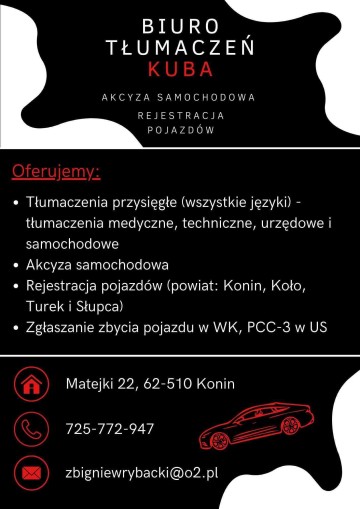 BIURO TŁUMACZEŃ -REJESTRACJA POJAZD&Oacute;W