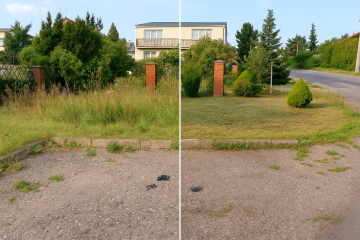 Koszenie kosa i kosiarką