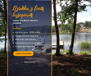 Działka z linią brzegową - Jezioro Ślesińskie