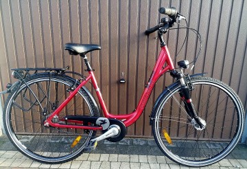 Rower Miejski Damka Pegasus Czerwony metalik fel