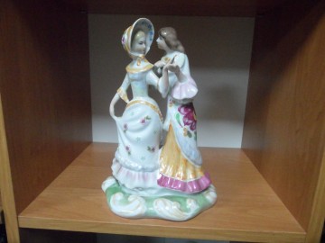 Figurka porcelanowa Kobieta i wr&oacute;żka cyganka, Korosten, USR