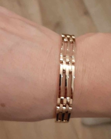 Złota efektowna bransoletka damska 585 p 49.5 g 585 pr&oacute;ba