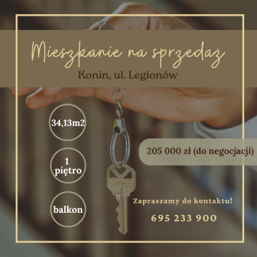 Na sprzedaż mieszkanie na 1 piętrze w Koninie &ndash; ul. Legion&oacute;w