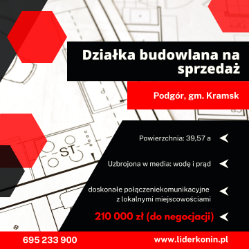 Atrakcyjna działka budowlana na sprzedaż-Podgór, gm.Kramsk