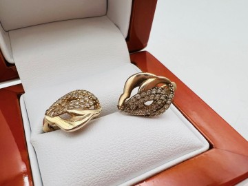 Złote kolczyki  Pr&oacute;ba 585 Waga: 3.50 g