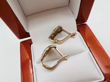 Złote kolczyki  Pr&oacute;ba 585 Waga: 3.50 g