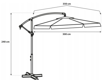 Parasol ogrodowy z wysięgnikiem