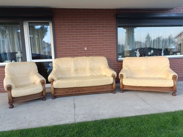 Sprzedam wypoczynek 3,2,1 ze sk&oacute;ry