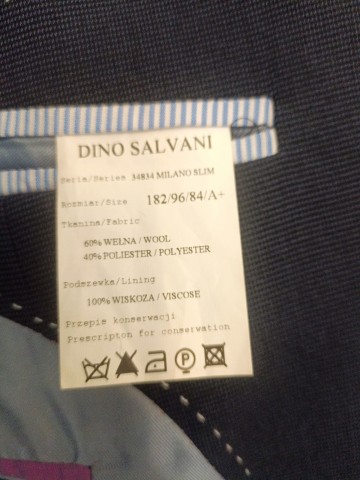 Garnitur niebieski slim rozmiar 182/96/84