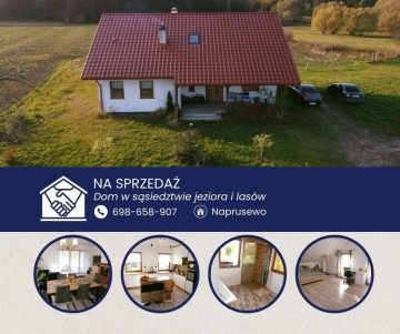 Naprusewo&ndash; Dom w sąsiedztwie jeziora i las&oacute;w