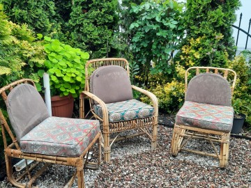 Sprzedam krzesła bambusowe boho