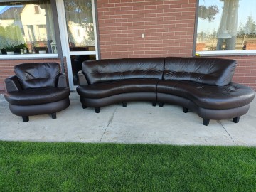 Sprzedam narożnik plus fotel ze sk&oacute;ry