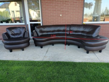 Sprzedam narożnik plus fotel ze sk&oacute;ry