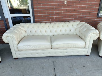 Sprzedam wypoczynek Chesterfield 3,2,1 ze sk&oacute;ry