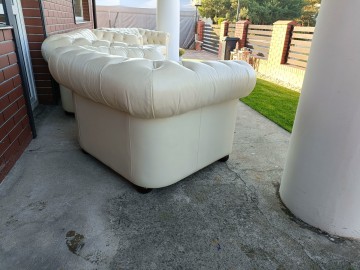 Sprzedam wypoczynek Chesterfield 3,2,1 ze sk&oacute;ry
