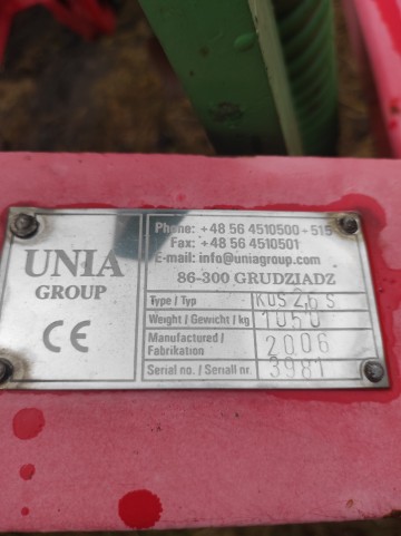 Agregat podorywkowy unia kos 2.6m z siewnikiem