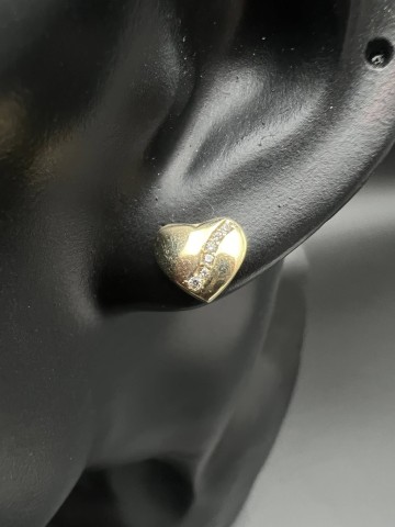 Złote kolczyki Pr&oacute;ba 585 Waga: 1.39 g