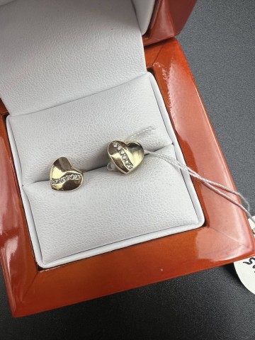 Złote kolczyki Pr&oacute;ba 585 Waga: 1.39 g