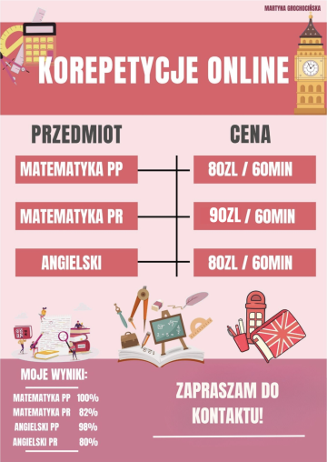 KOREPETYCJE Matematyka, Angielski