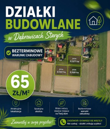 OKAZJA! Na sprzedaż: 3 działki budowlane – Dąbrowice Stare