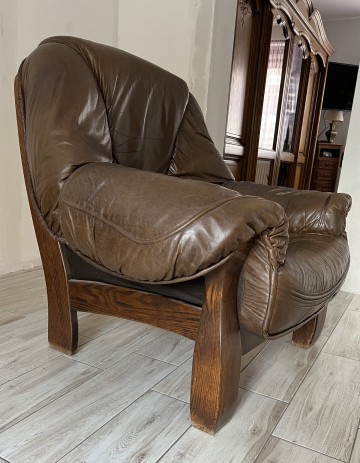 Tanio sprzedam wypoczynek ze sk&oacute;ry naturalnej