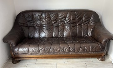 Kanapa trzyosobowa ze sk&oacute;ry naturalnej