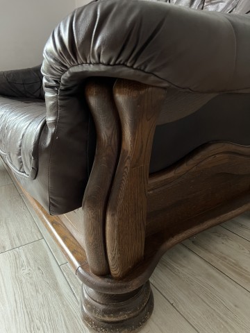 Kanapa trzyosobowa ze skóry naturalnej