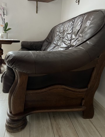 Kanapa trzyosobowa ze skóry naturalnej