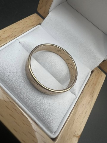 Złota obrączka grawer  Pr&oacute;ba 585 Waga: 4.93 g