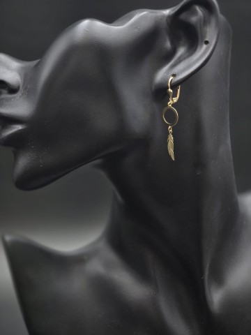 Złote kolczyki Pr&oacute;ba 585  Waga: 1.61 gram