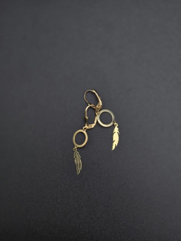 Złote kolczyki Pr&oacute;ba 585  Waga: 1.61 gram