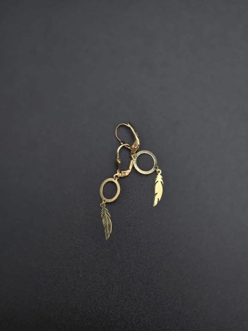 Złote kolczyki Pr&oacute;ba 585  Waga: 1.55 gram