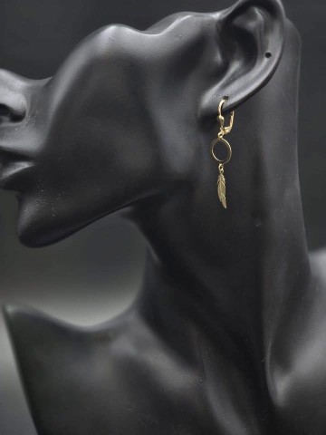 Złote kolczyki Pr&oacute;ba 585  Waga: 1.55 gram