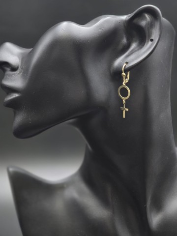 Złote kolczyki Pr&oacute;ba 585  Waga: 1.48 gram