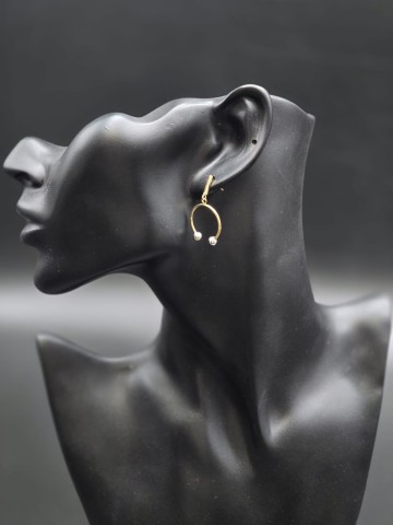 Złote kolczyki Pr&oacute;ba 585  Waga: 1.85 gram