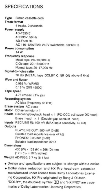 Kasetowy deck wysokiej klasy AIWA Dolby B,C HX-PRO