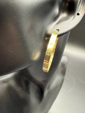 Złote kolczyki koła- zdobne  Pr&oacute;ba 585  Waga: 3.75 g Średnic