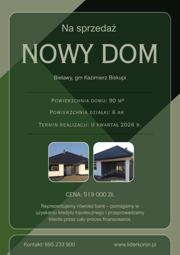 NOWY DOM W STANIE DEWELOPERSKIM &ndash; 90 m&sup2; &bull; 3 sypialnie