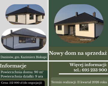 NOWY DOM W STANIE DEWELOPERSKIM - gm. Kazimierz Biskupi