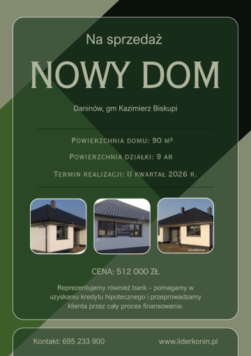 NOWY DOM W STANIE DEWELOPERSKIM - gm. Kazimierz Biskupi