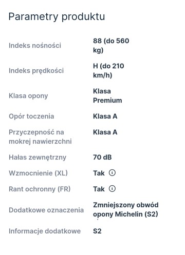 Opony letnie 205/45 R 17 michelin primacy