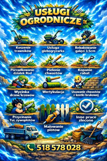 Usługi ogrodnicze 2026 i inne. Atrakcyjne ceny