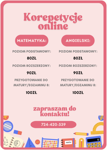 Korepetycje MATEMATYKA, ANGIELSKI