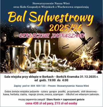 Bal Sylwestrowy w Borkach k/Kramska