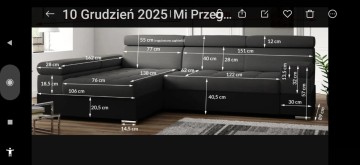 Narożnik Paulo szary regulowany zagł&oacute;wki