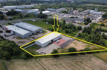 Hala prod.-magazynowa, biura, utwardzony plac, duża działka